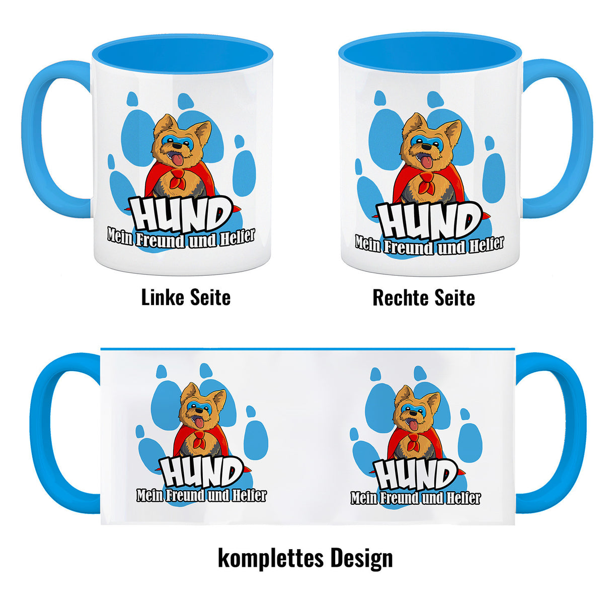 Kaffeebecher mit Superhelden - Yorkshire Terrier - Hund mein Freund und Helfer