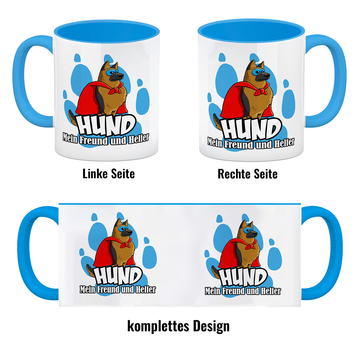 Kaffeebecher mit Superhelden - Schäferhund - Hund mein Freund und Helfer