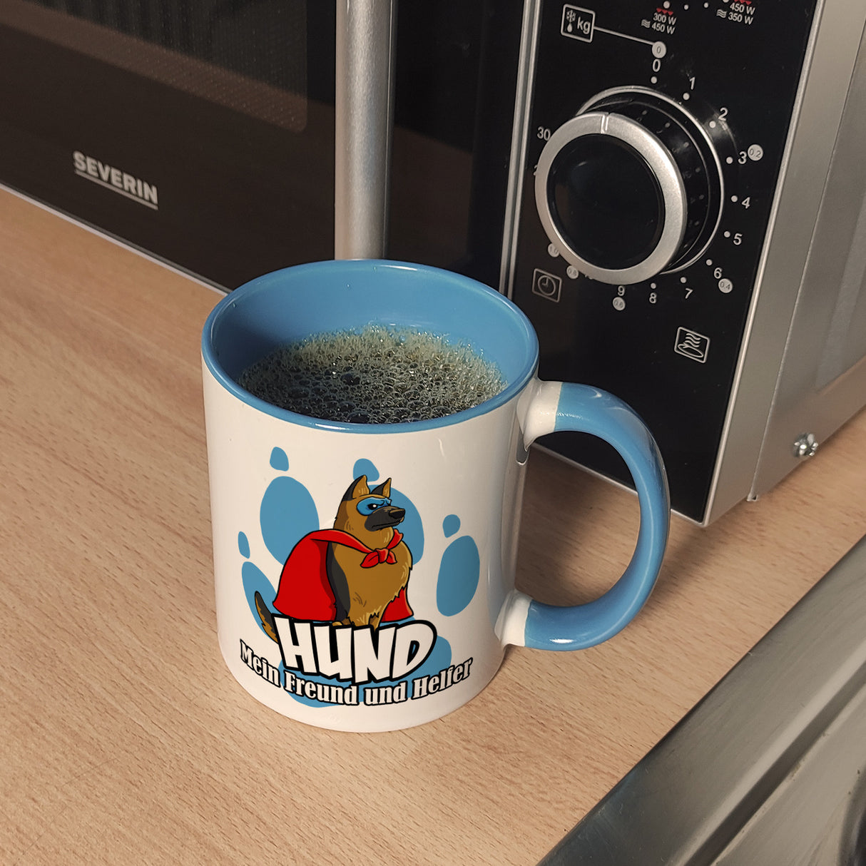 Kaffeebecher mit Superhelden - Schäferhund - Hund mein Freund und Helfer