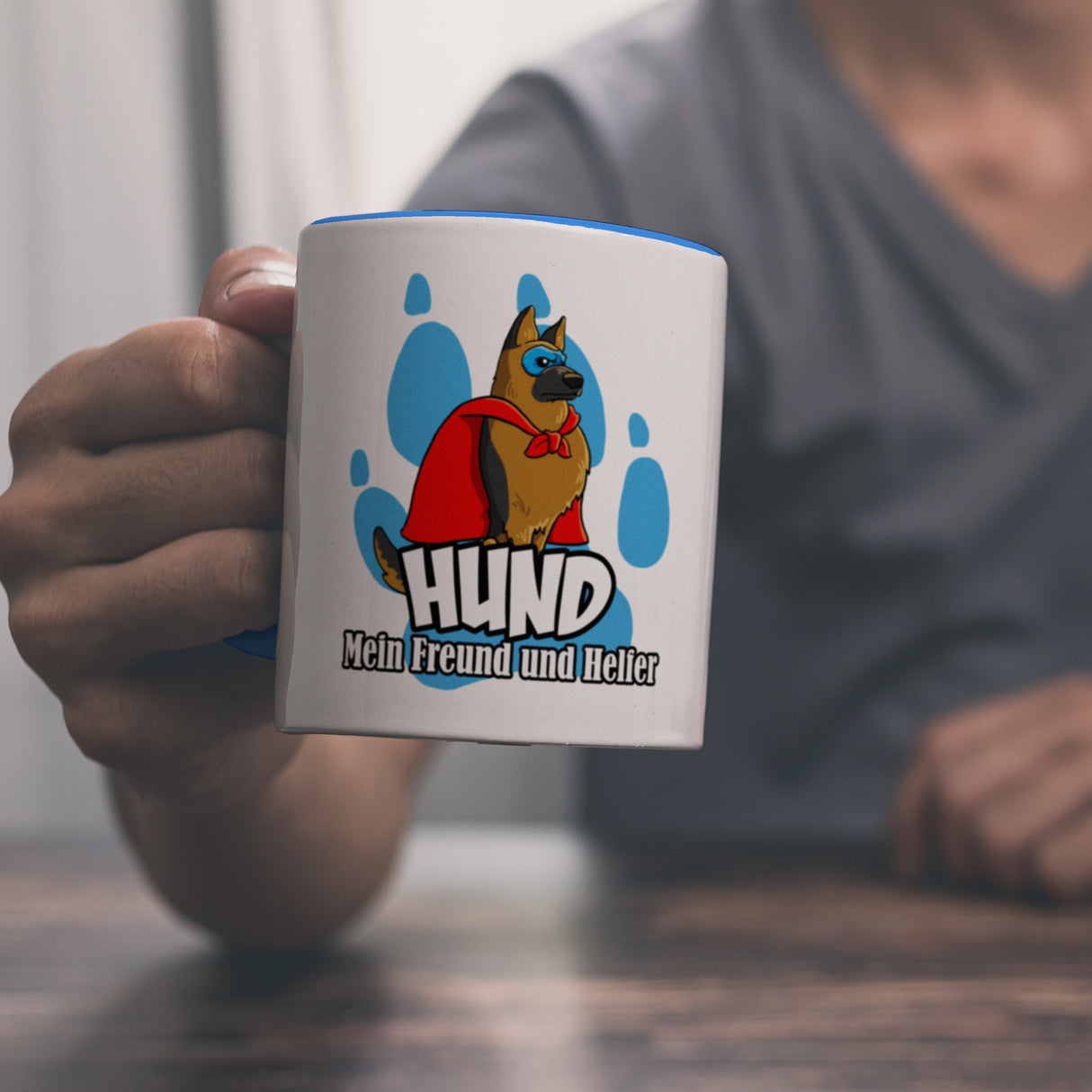 Kaffeebecher mit Superhelden - Schäferhund - Hund mein Freund und Helfer