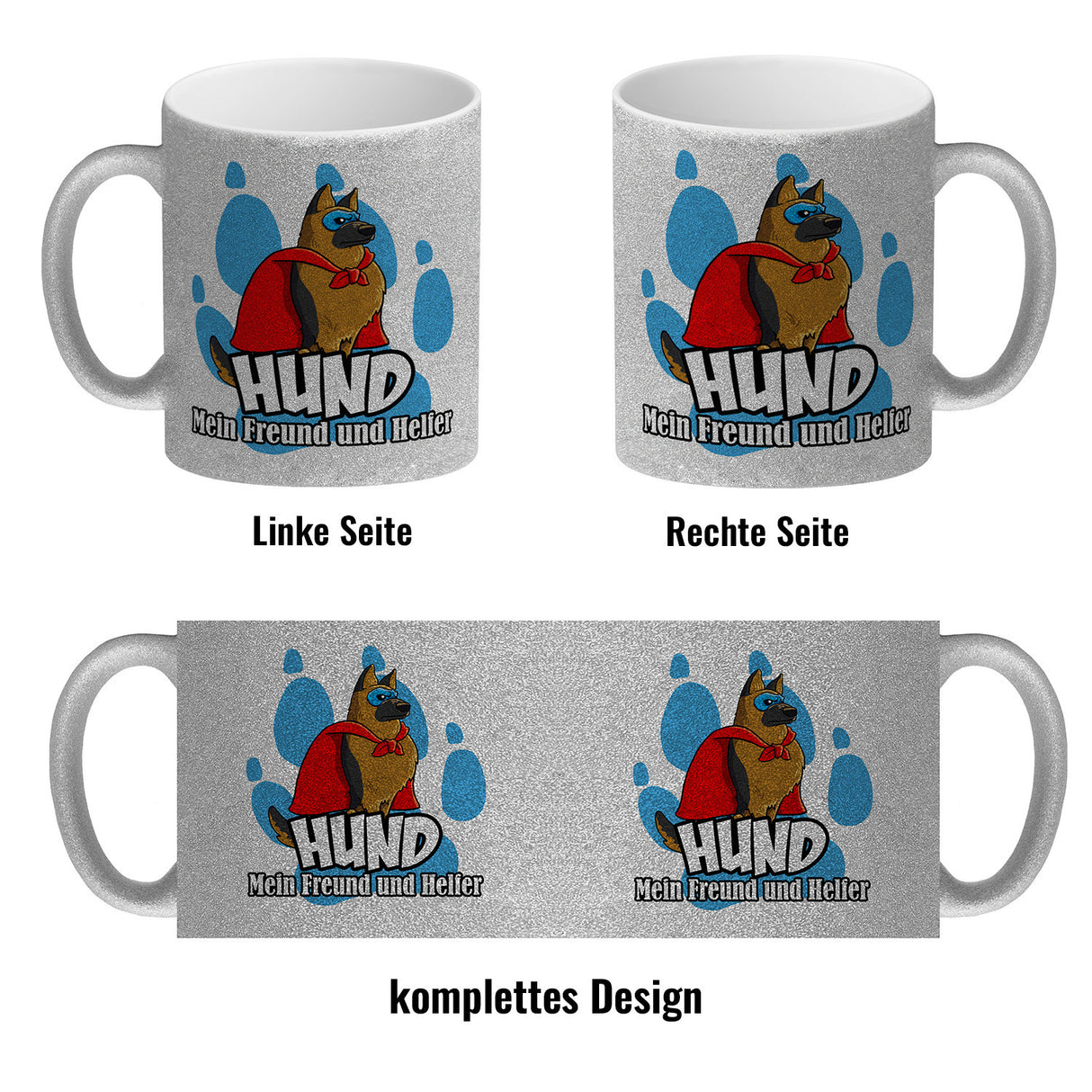 Kaffeebecher mit Superhelden - Schäferhund - Hund mein Freund und Helfer