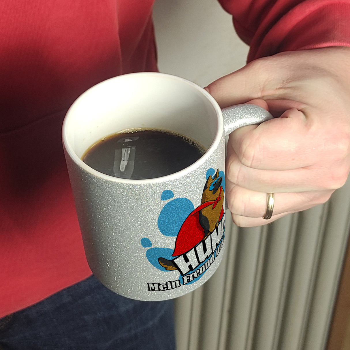 Kaffeebecher mit Superhelden - Schäferhund - Hund mein Freund und Helfer