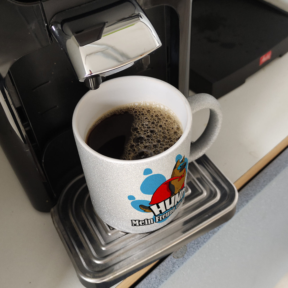Kaffeebecher mit Superhelden - Schäferhund - Hund mein Freund und Helfer