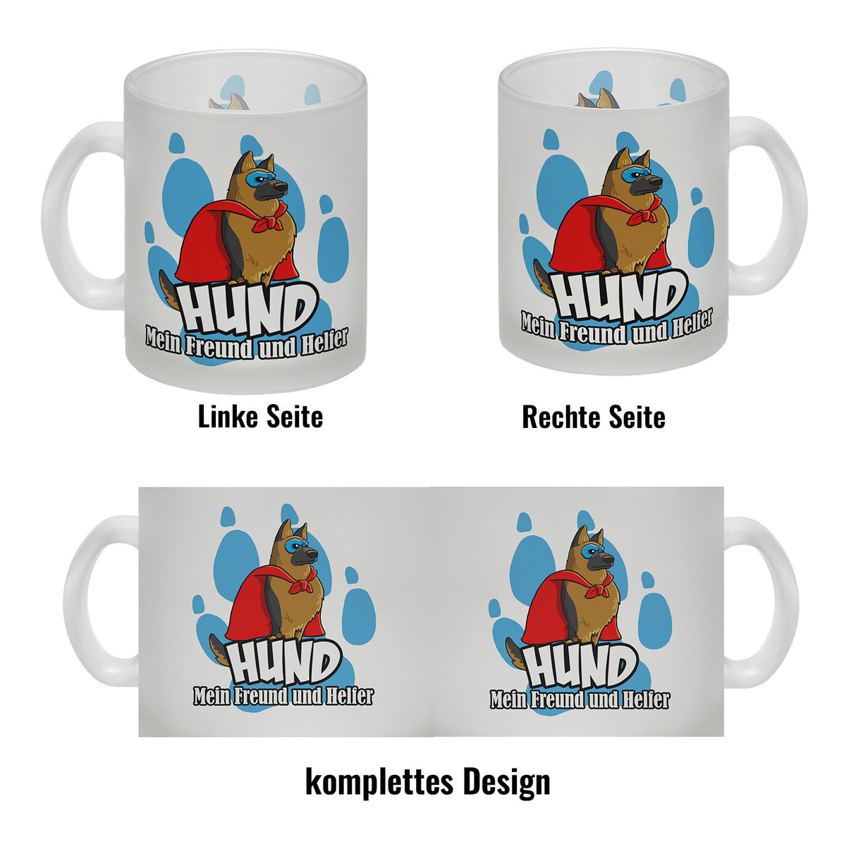 Kaffeebecher mit Superhelden - Schäferhund - Hund mein Freund und Helfer
