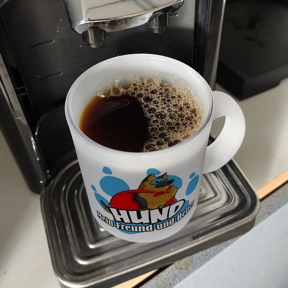 Kaffeebecher mit Superhelden - Schäferhund - Hund mein Freund und Helfer