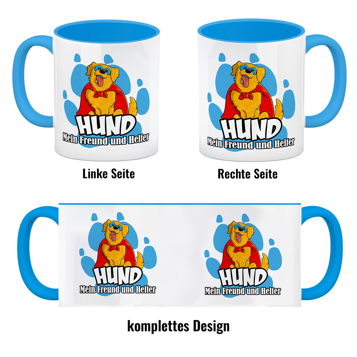 Kaffeebecher mit Superhelden - Golden Retriever - Hund mein Freund und Helfer