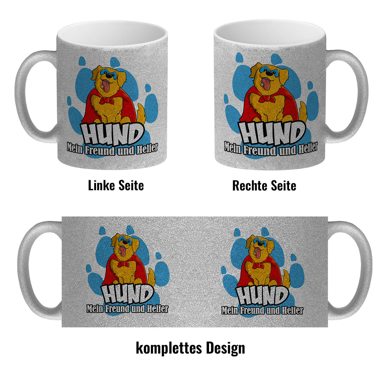 Kaffeebecher mit Superhelden - Golden Retriever - Hund mein Freund und Helfer