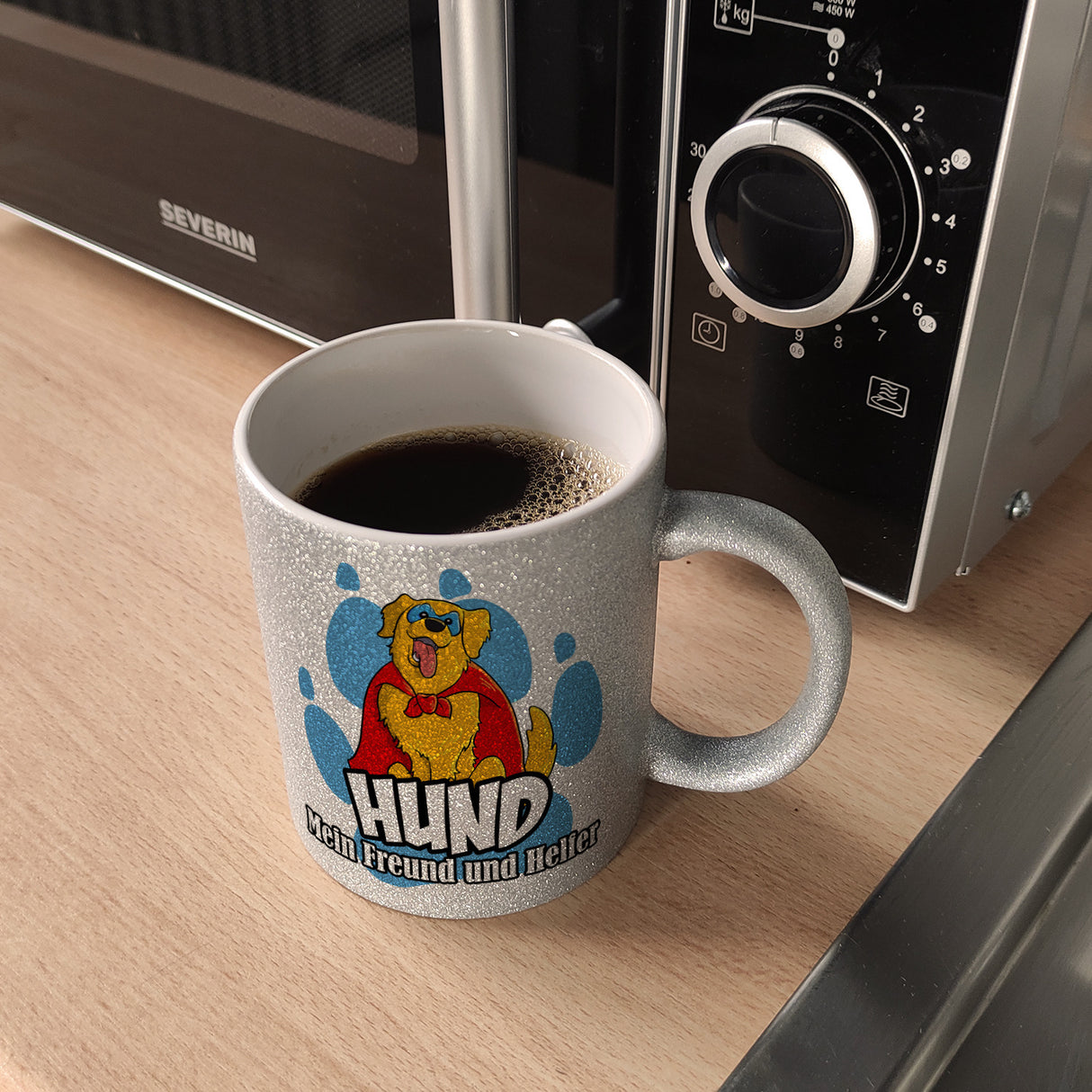Kaffeebecher mit Superhelden - Golden Retriever - Hund mein Freund und Helfer
