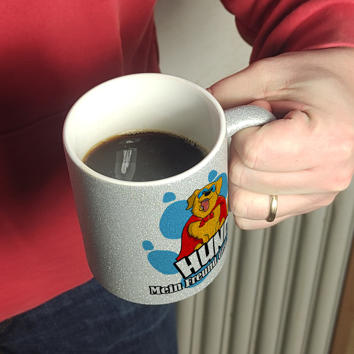 Kaffeebecher mit Superhelden - Golden Retriever - Hund mein Freund und Helfer