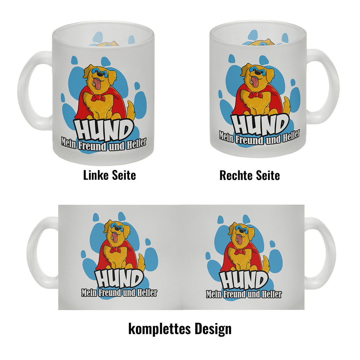 Kaffeebecher mit Superhelden - Golden Retriever - Hund mein Freund und Helfer