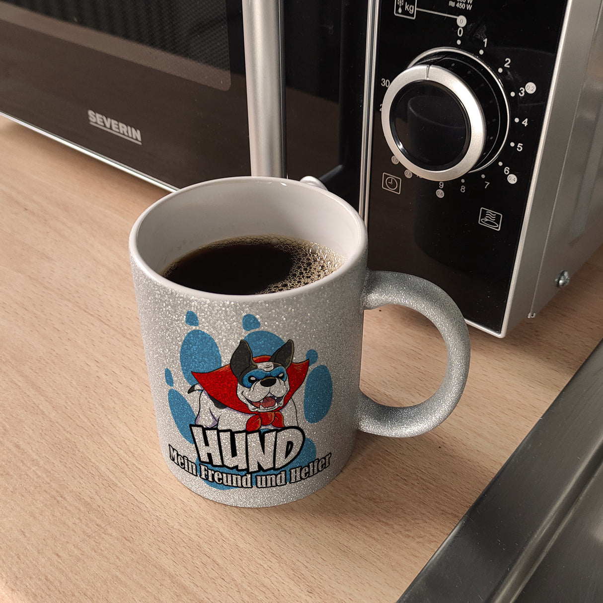 Kaffeebecher mit Superhelden - Dogge - Hund mein Freund und Helfer