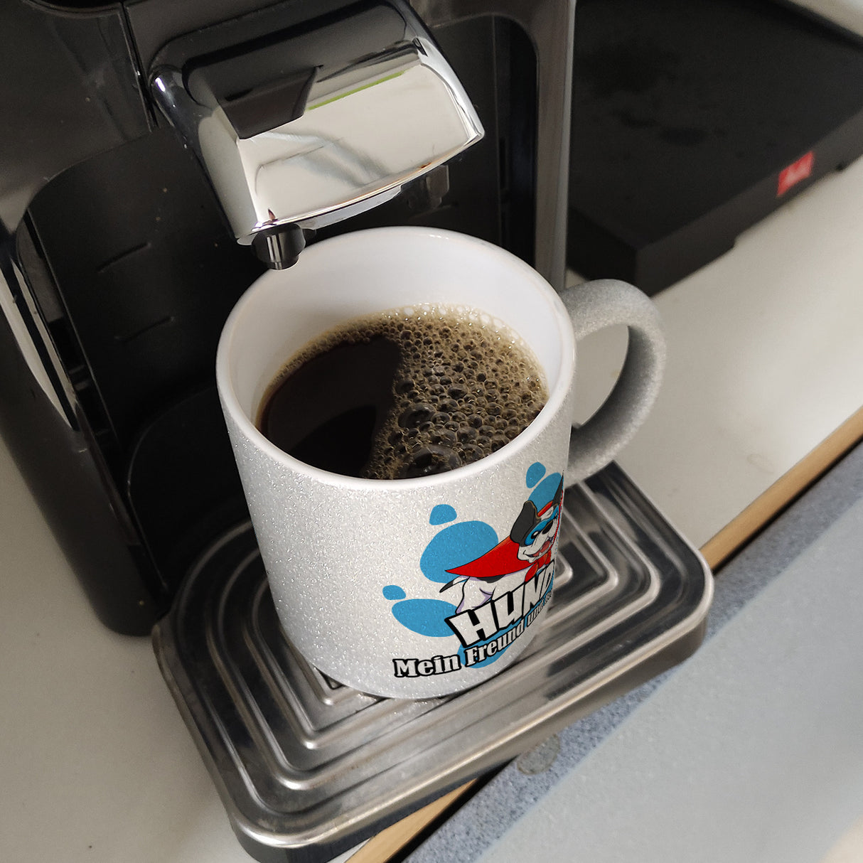 Kaffeebecher mit Superhelden - Dogge - Hund mein Freund und Helfer