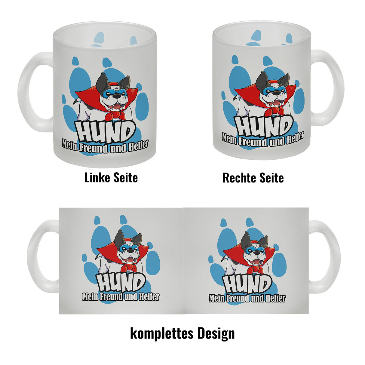 Kaffeebecher mit Superhelden - Dogge - Hund mein Freund und Helfer