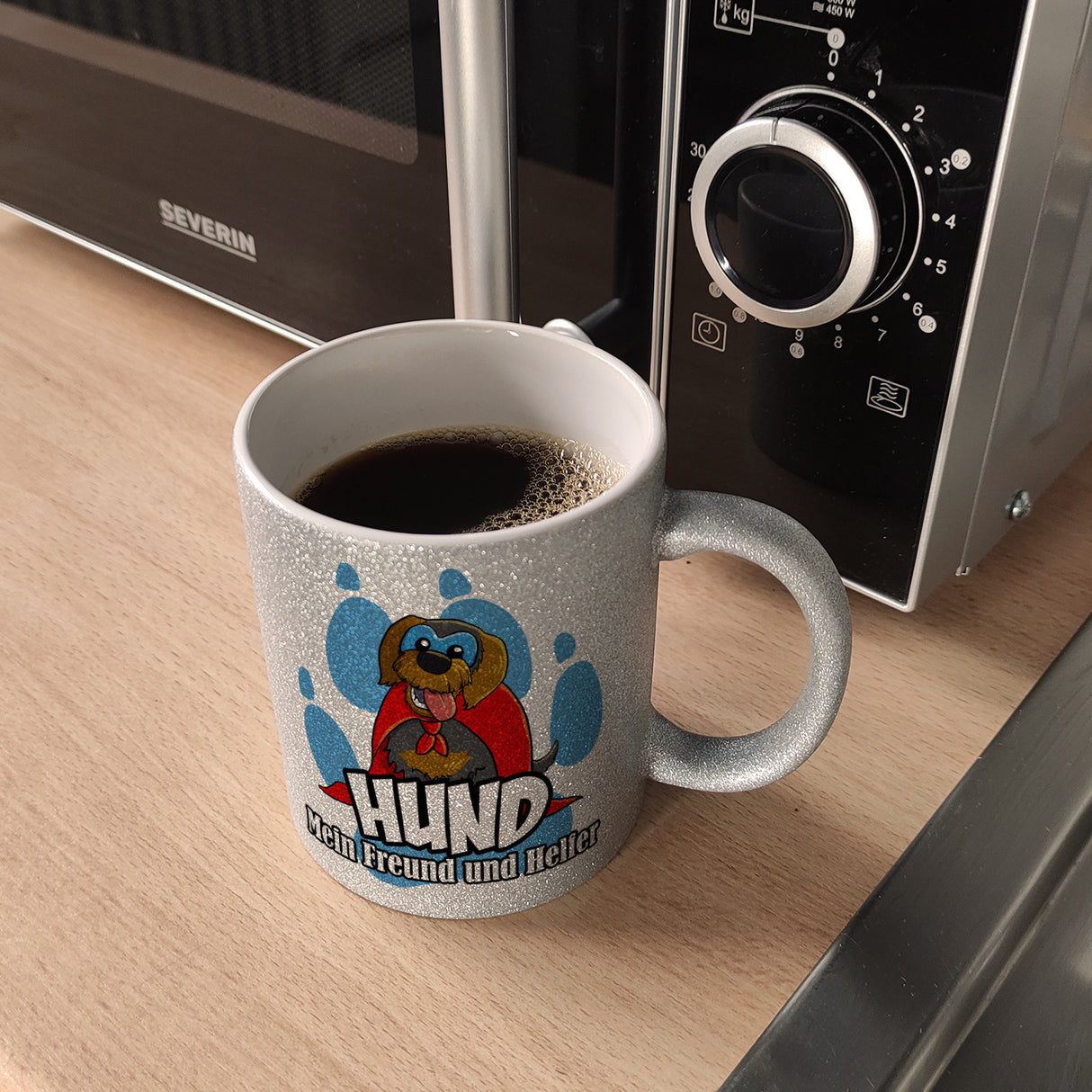 Kaffeebecher mit Superhelden - Dackel - Hund mein Freund und Helfer