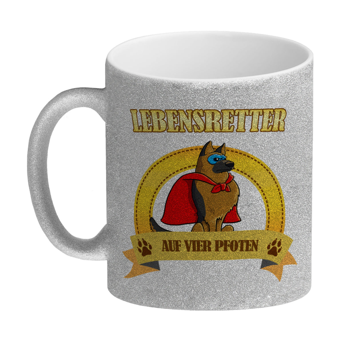 Kaffeebecher mit Superheld - Schäferhund - Lebensretter auf vier Pfoten