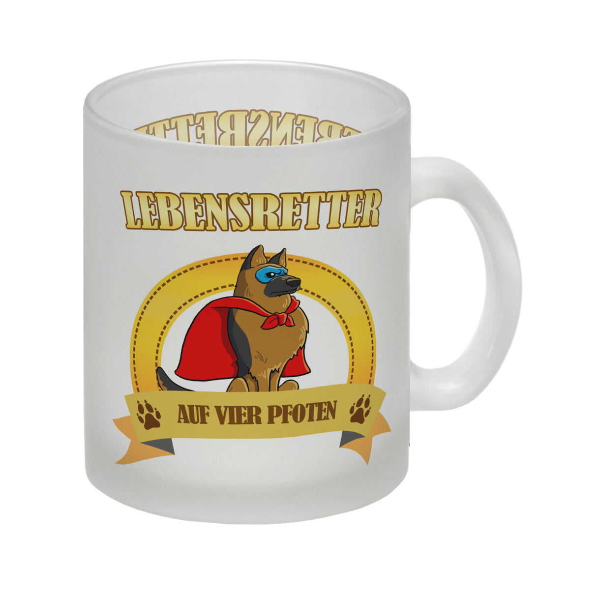 Kaffeebecher mit Superheld - Schäferhund - Lebensretter auf vier Pfoten
