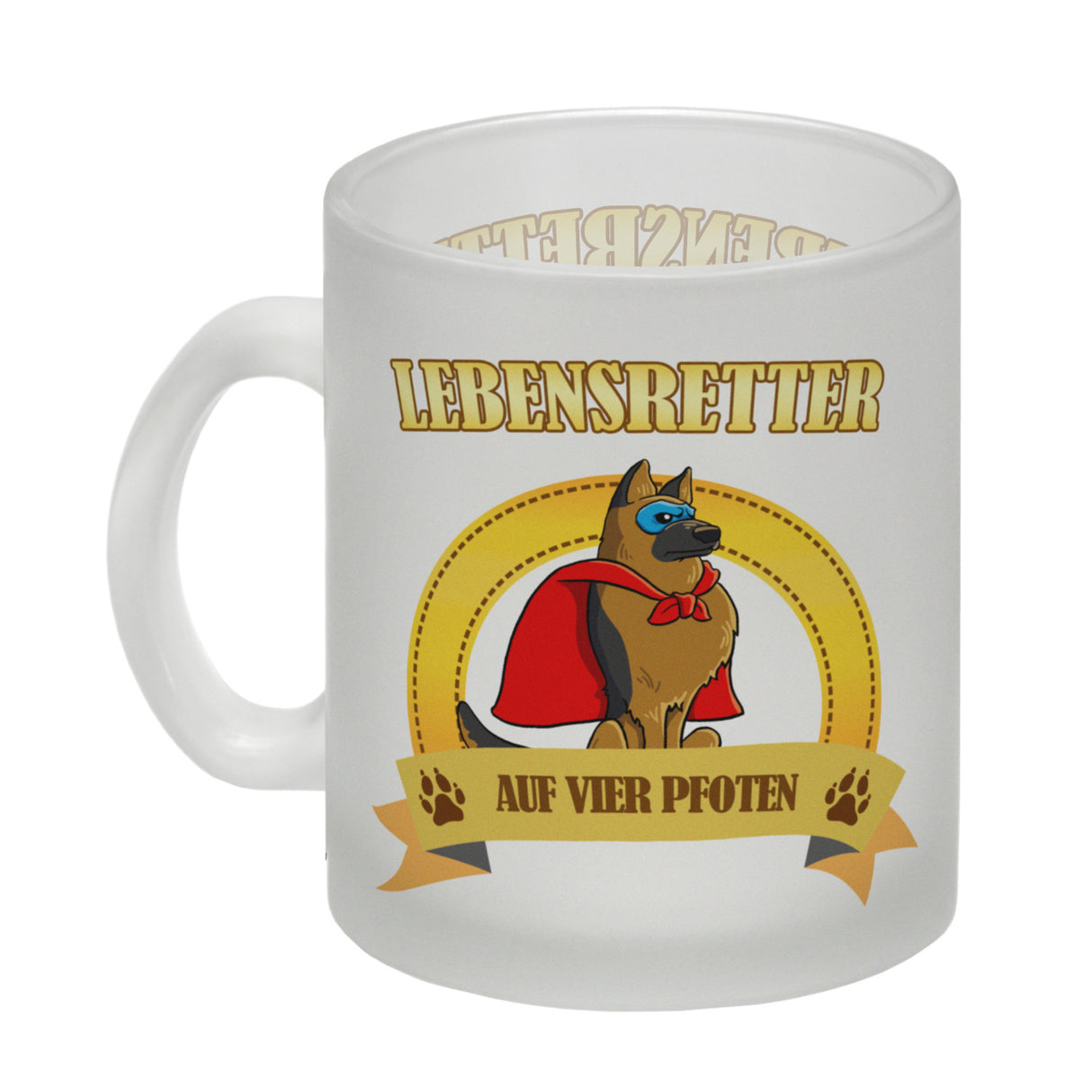 Kaffeebecher mit Superheld - Schäferhund - Lebensretter auf vier Pfoten