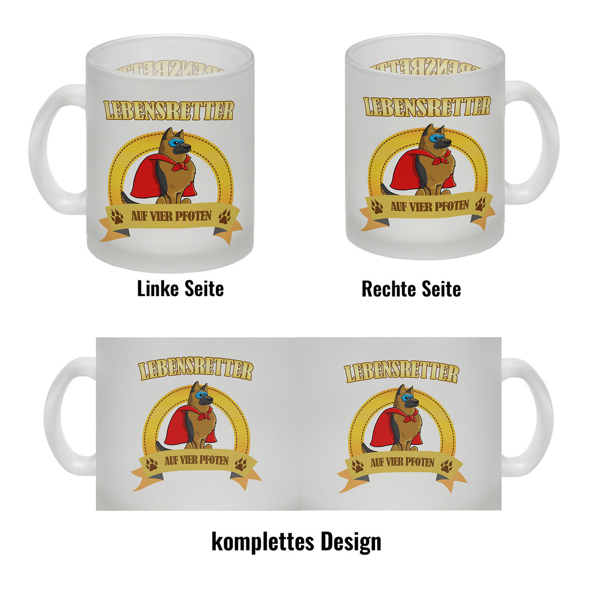 Kaffeebecher mit Superheld - Schäferhund - Lebensretter auf vier Pfoten