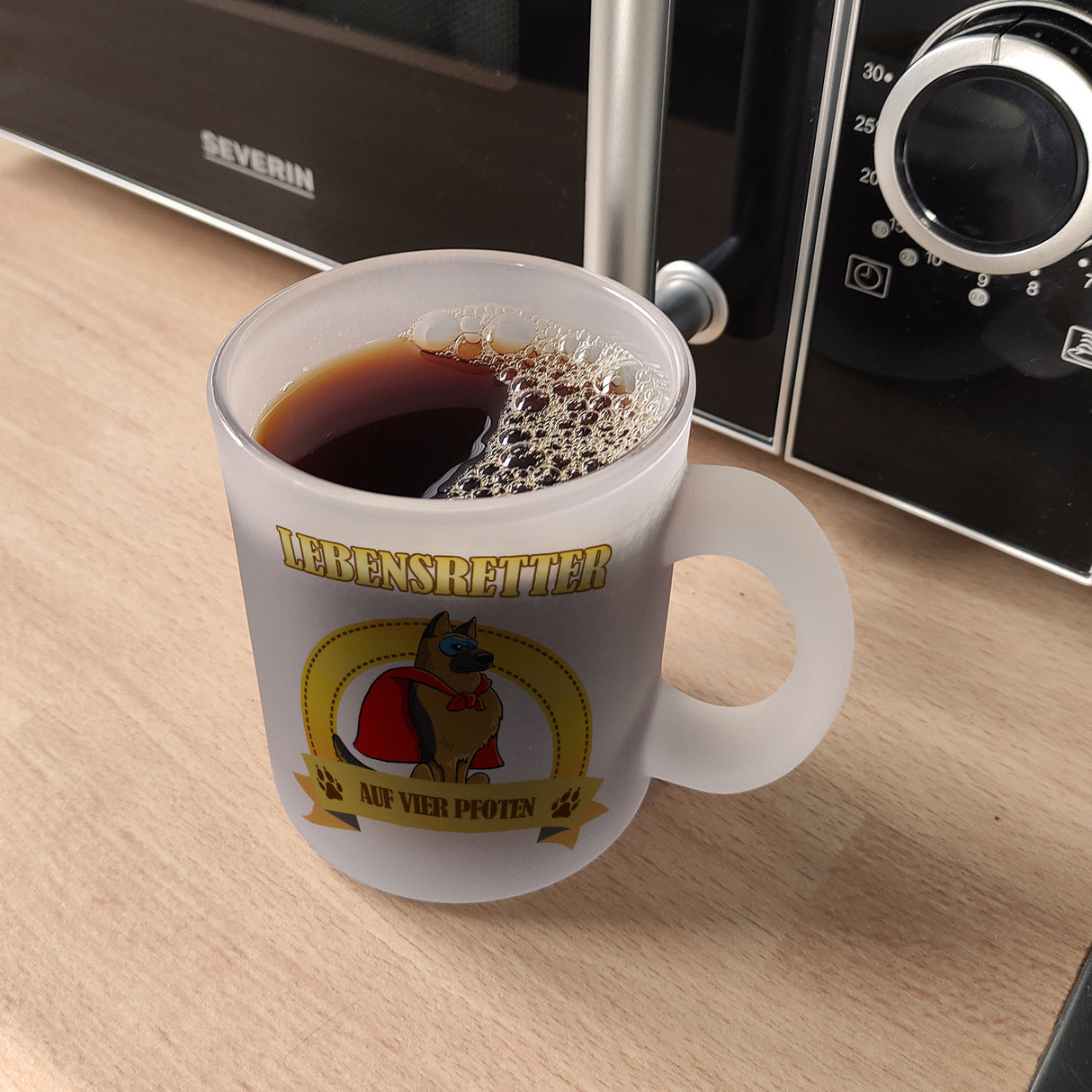Kaffeebecher mit Superheld - Schäferhund - Lebensretter auf vier Pfoten
