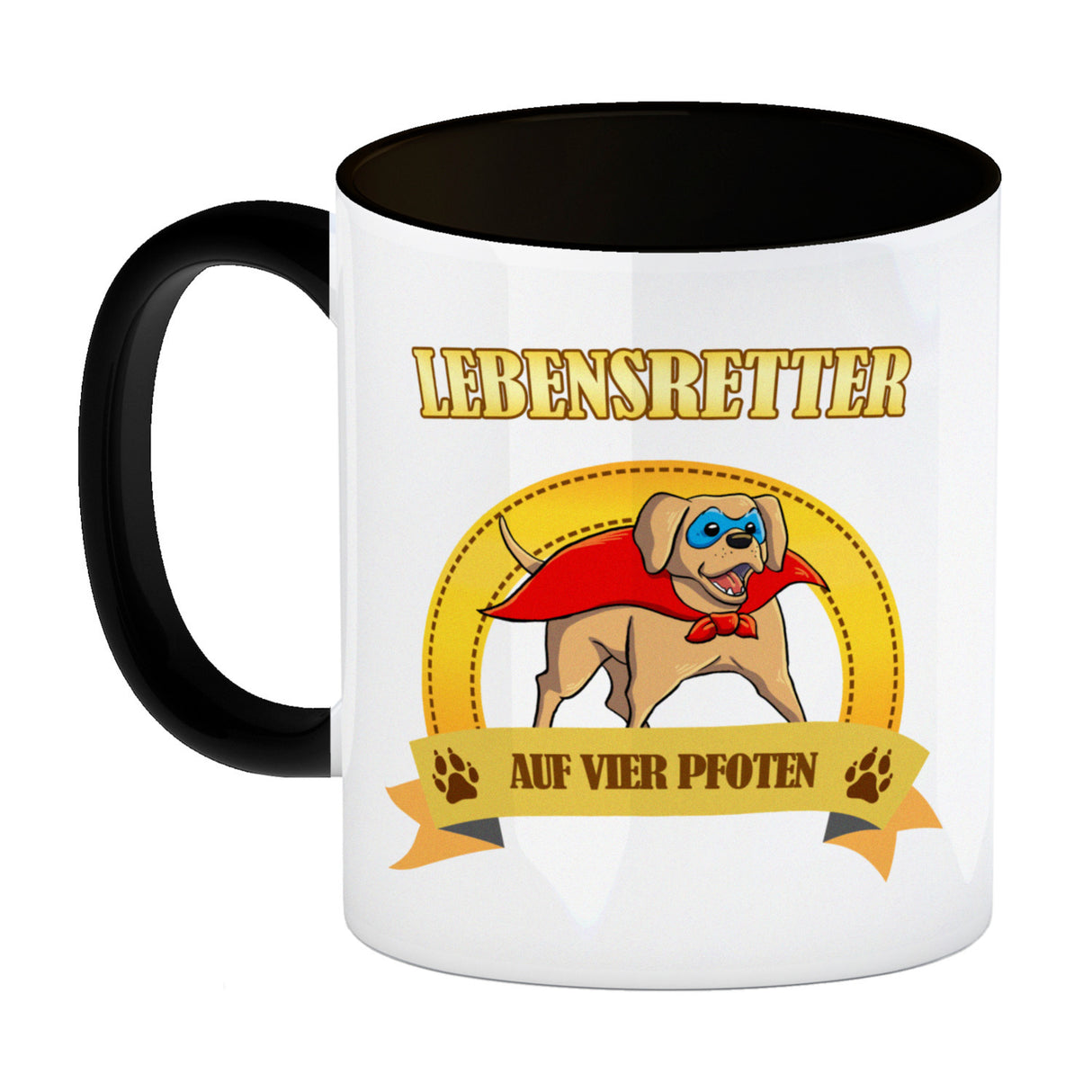 Kaffeebecher mit Superheld - Labrador - Lebensretter auf vier Pfoten