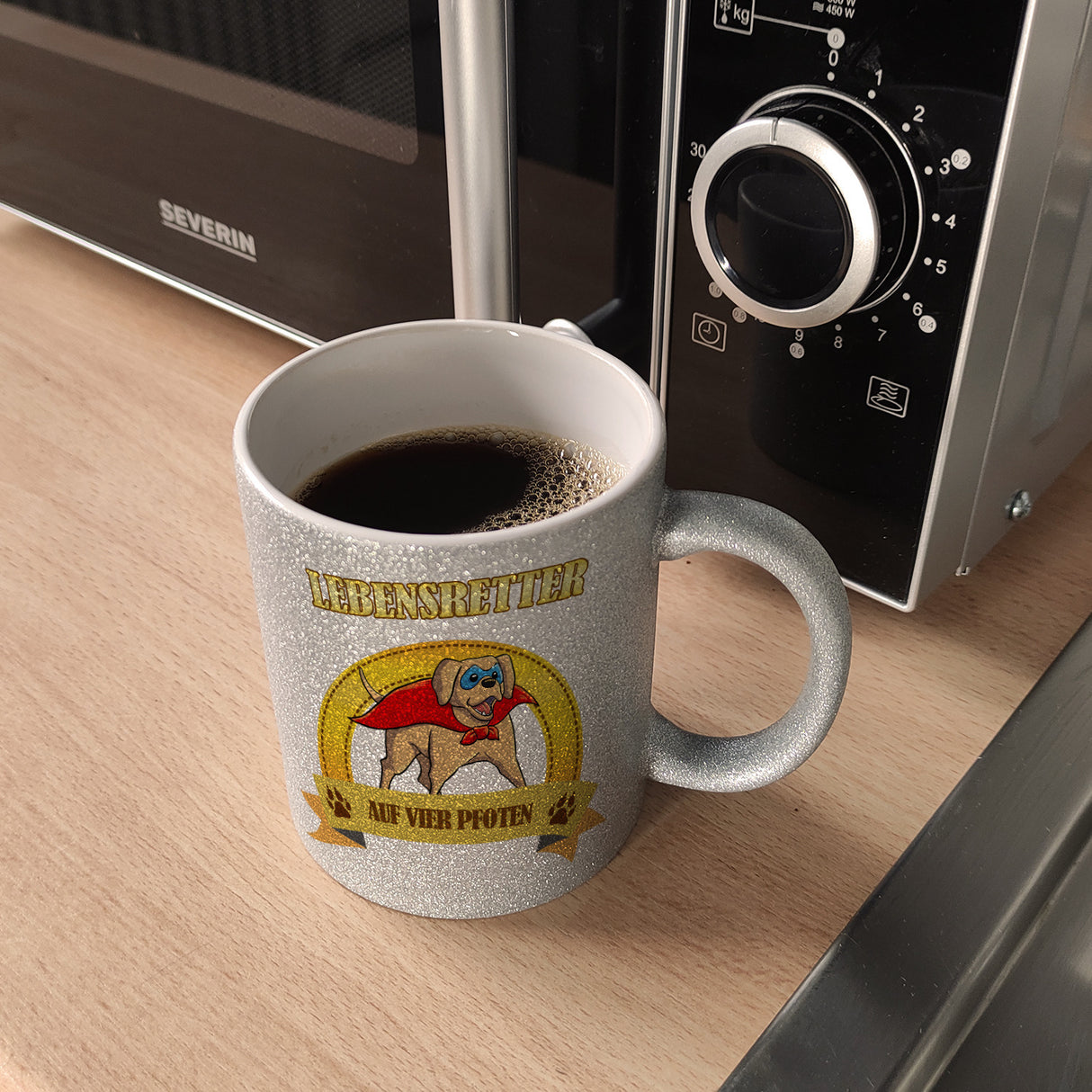 Kaffeebecher mit Superheld - Labrador - Lebensretter auf vier Pfoten