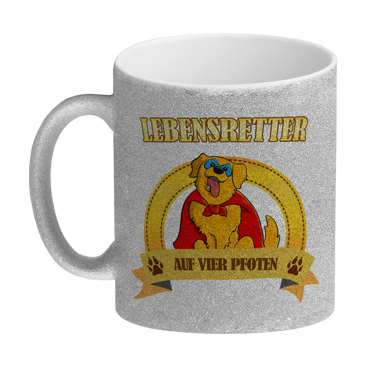 Kaffeebecher mit Superheld - Golden Retriever - Lebensretter auf vier Pfoten
