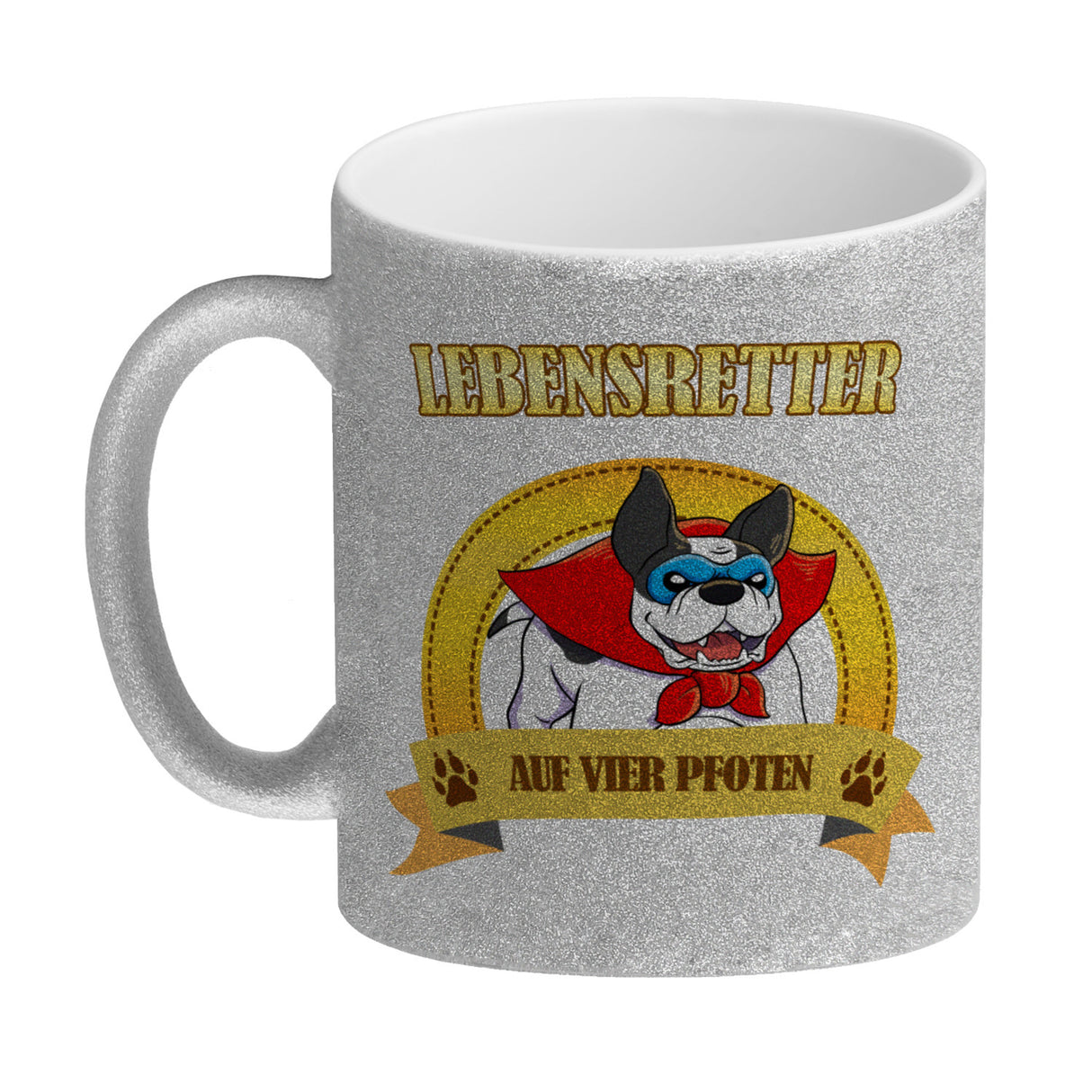 Kaffeebecher mit Superheld - Dogge - Lebensretter auf vier Pfoten