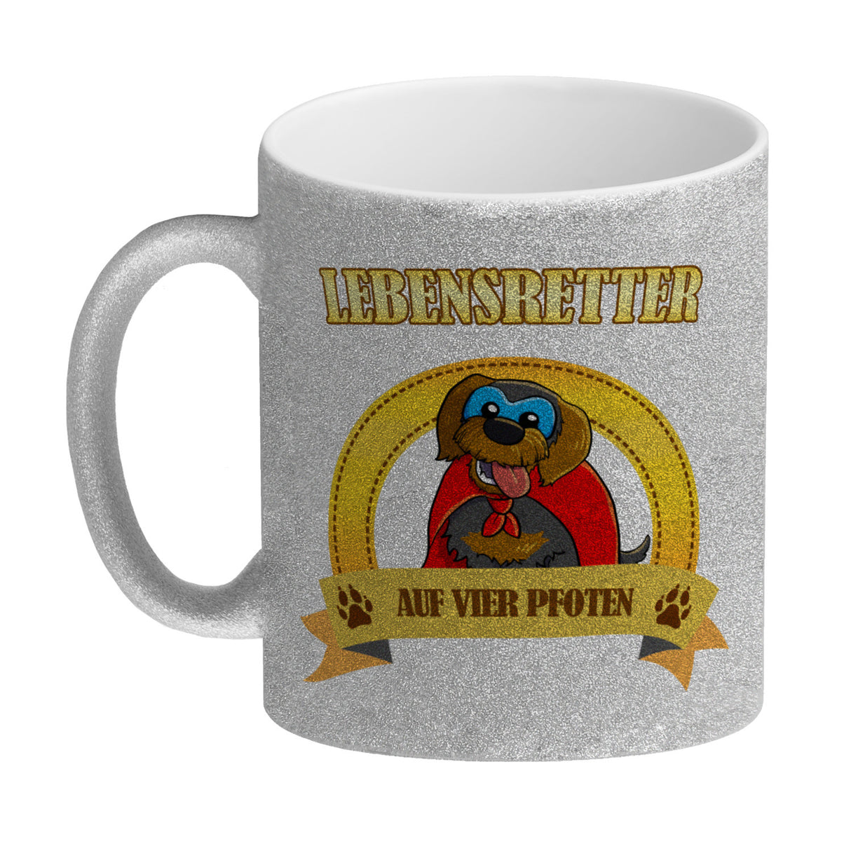 Kaffeebecher mit Superheld - Dackel - Lebensretter auf vier Pfoten
