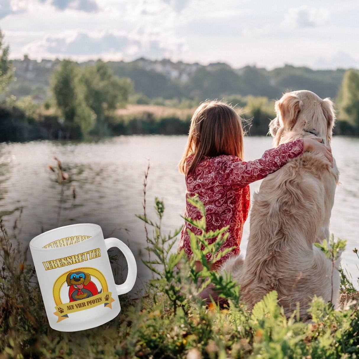 Kaffeebecher mit Superheld - Dackel - Lebensretter auf vier Pfoten