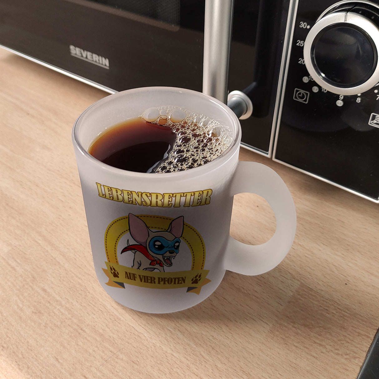 Kaffeebecher mit Superheld - Chihuahua - Lebensretter auf vier Pfoten