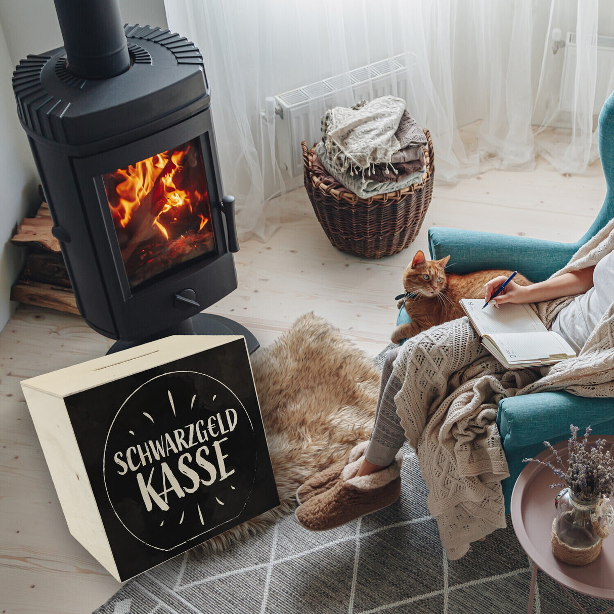 Spardose aus Keramik für Taschengeld mit lustigem Spruch - Schwarzgeld Kasse