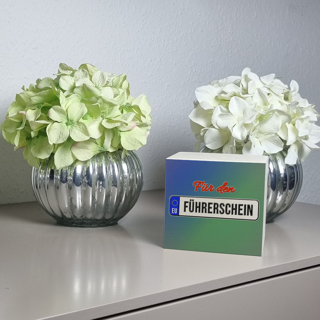 Spardose aus Keramik mit Spruch: Für den Führerschein mit Kennzeichenmotiv
