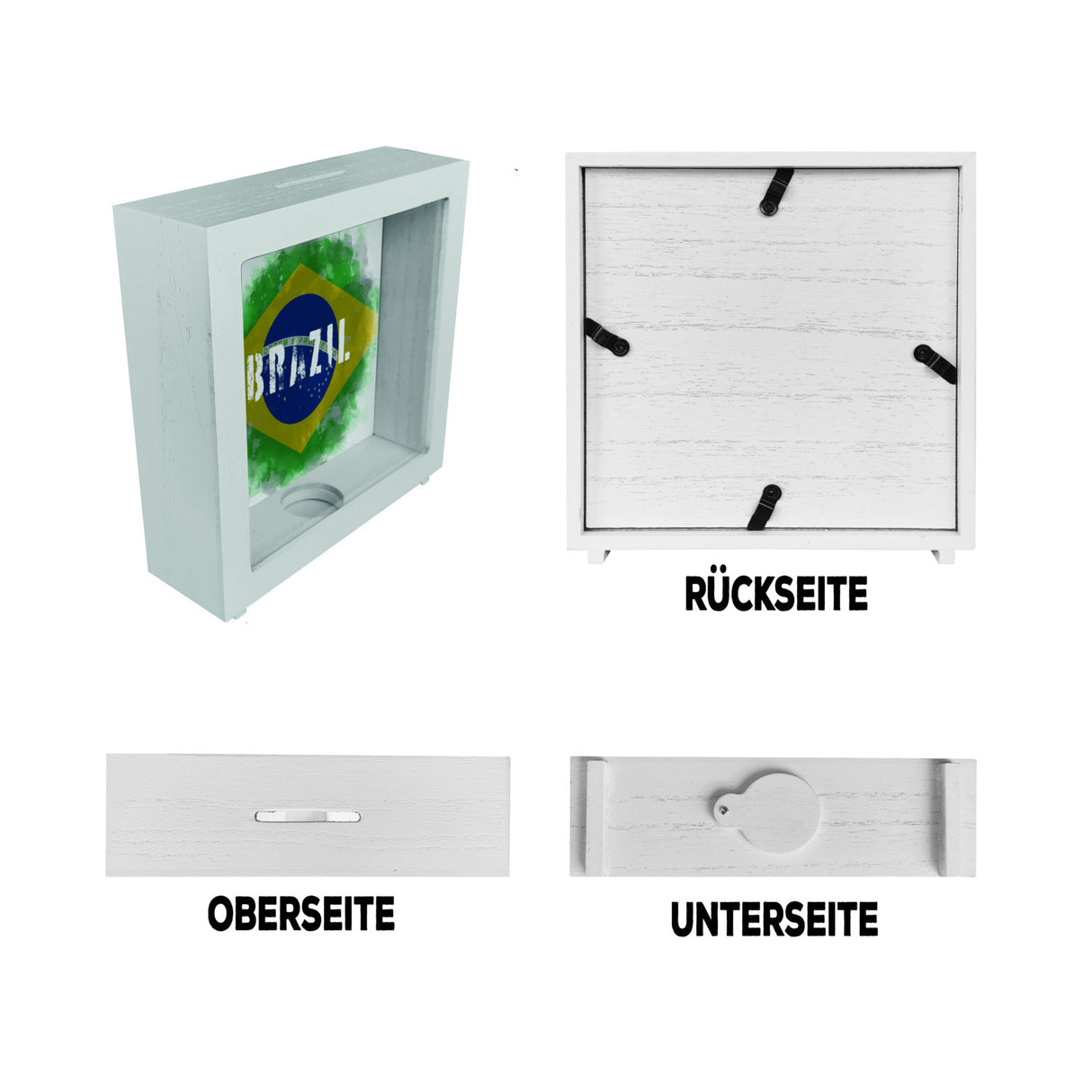 Spardose mit Brasilien-Flagge im Used Look - Sparschwein für Urlauber