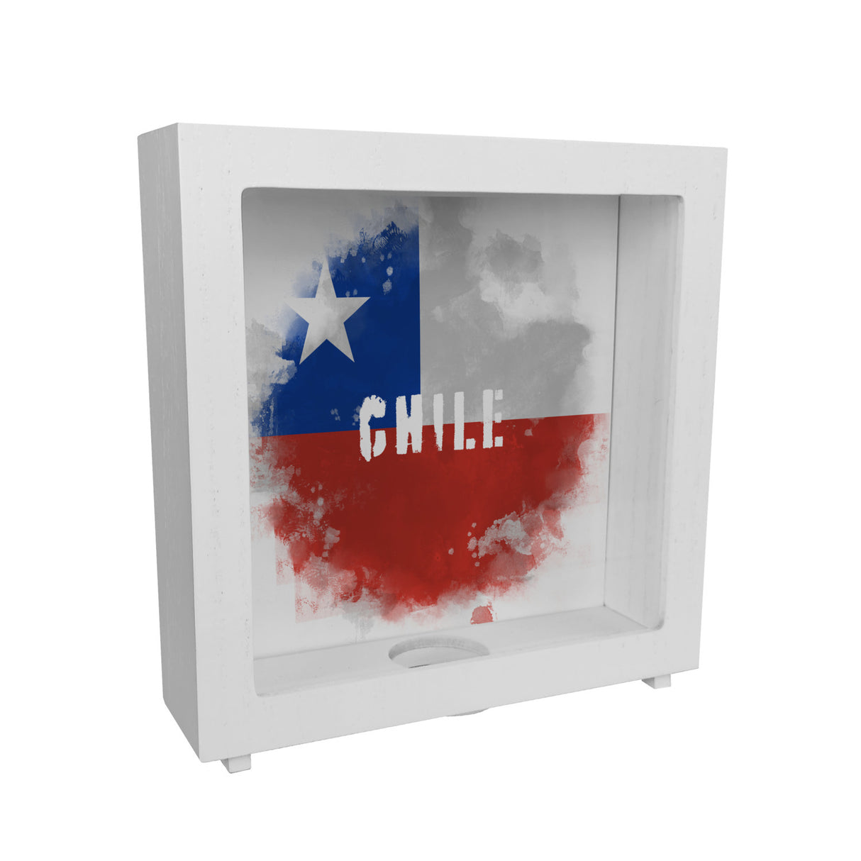 Spardose mit Chile-Flagge im Used Look - Sparschwein für Urlauber