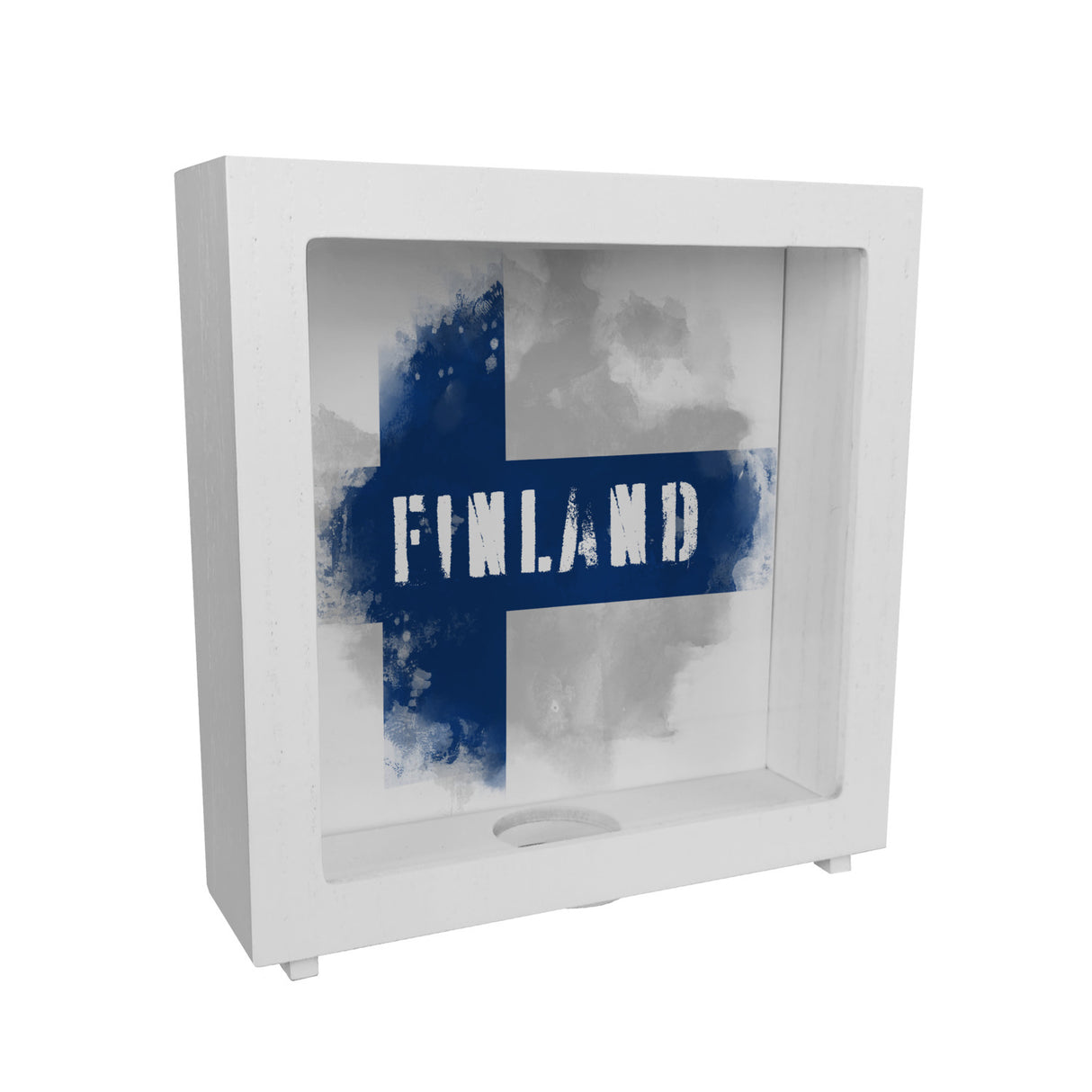 Spardose mit Finnland-Flagge im Used Look - Sparschwein für Urlauber