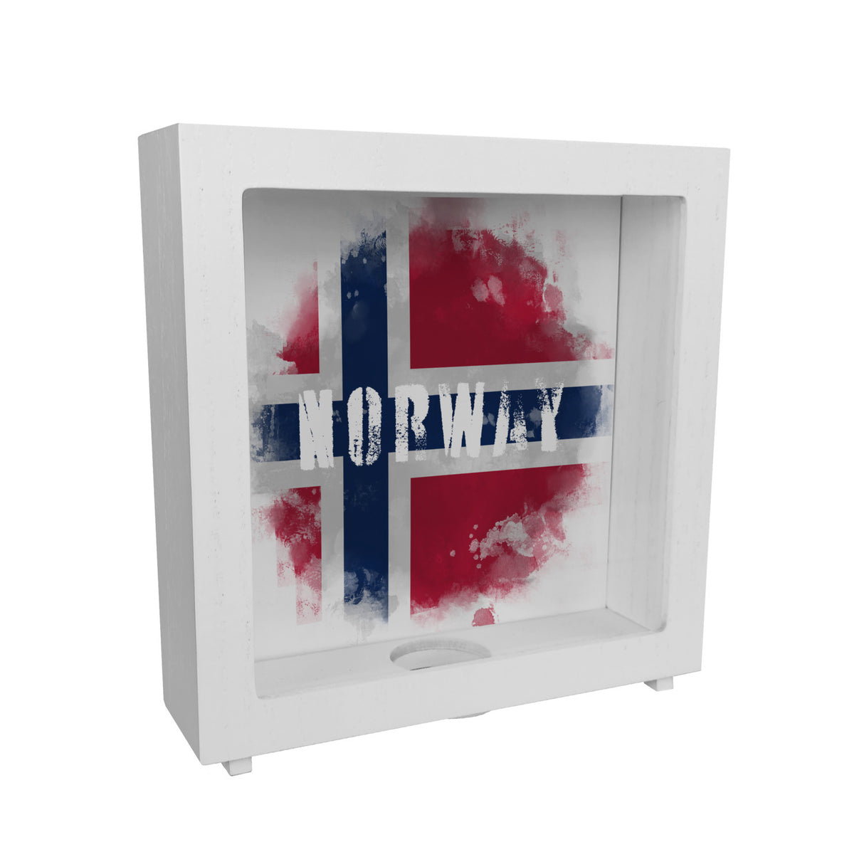 Spardose mit Norwegen-Flagge im Used Look - Sparschwein für Urlauber