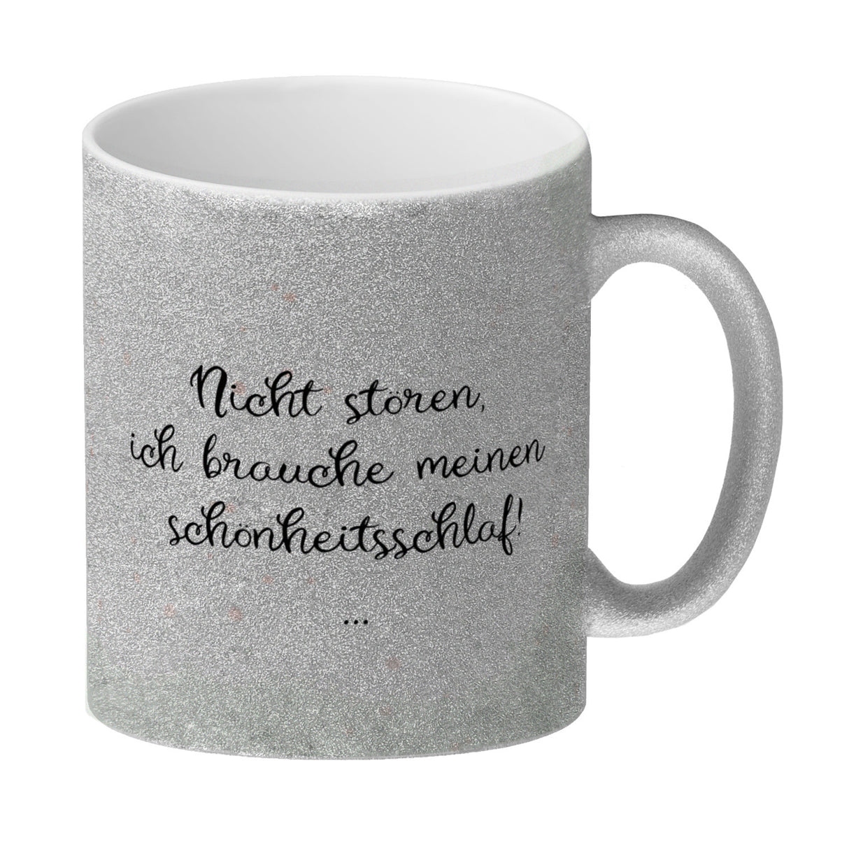 Kaffeebecher in pastellfarben mit schlafender Katze und witzigem Spruch