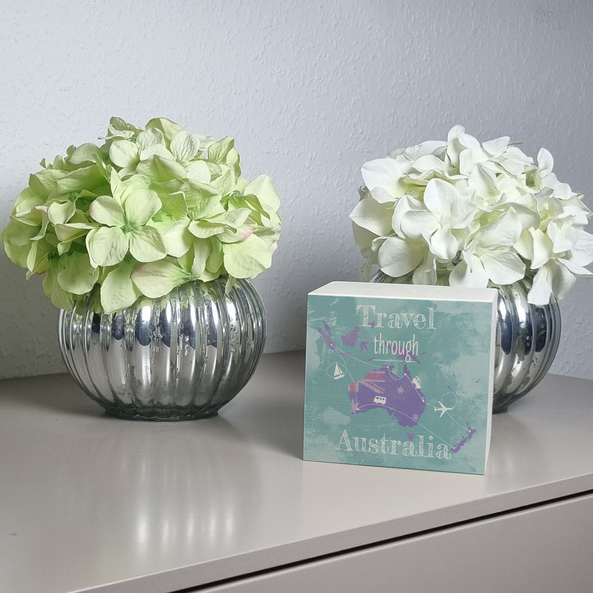 Spardose mit Australien Karte und Spruch - travel through Australien
