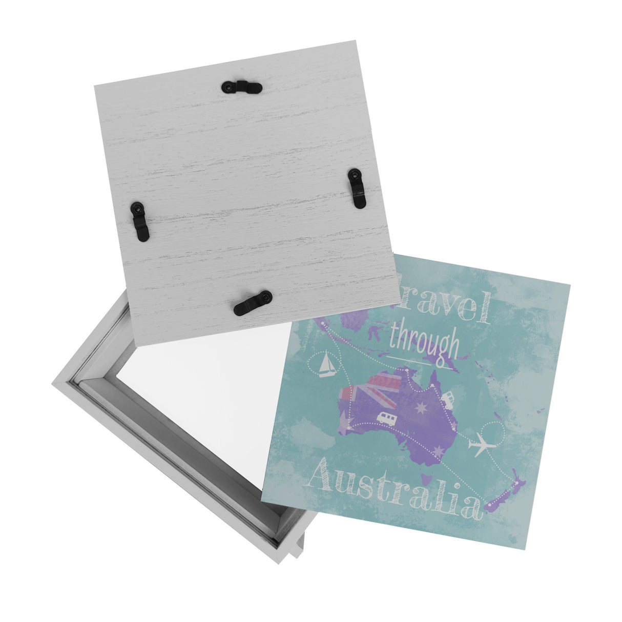 Spardose mit Australien Karte und Spruch - travel through Australien