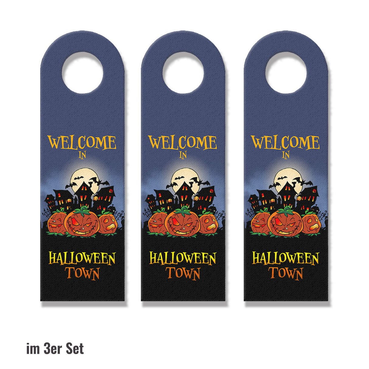 Türhänger mit gruseligem Motiv und Spruch - Welcome in Halloween Town -