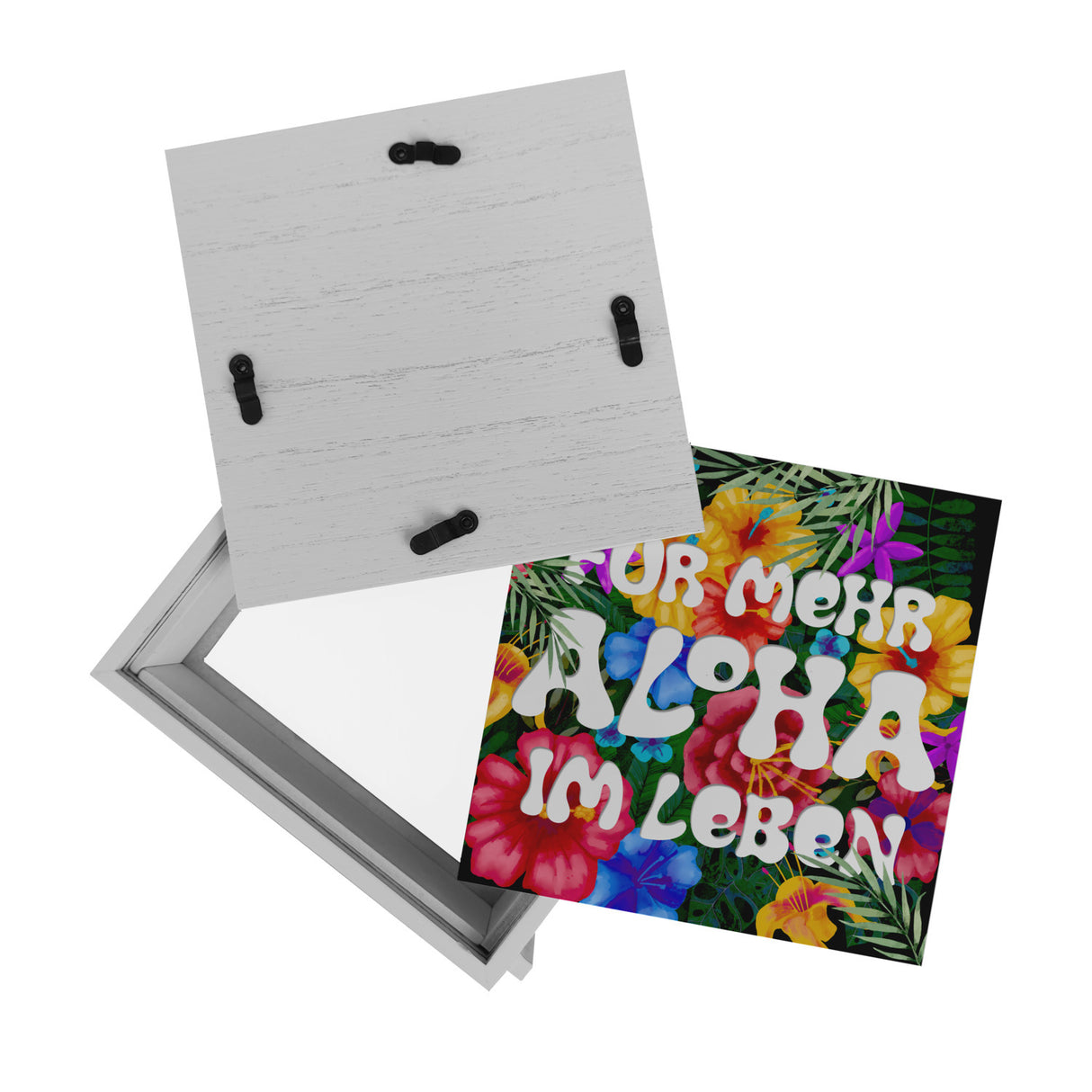 Spardose mit buntem Blumenmotiv und Spruch - Für mehr Aloha im Leben