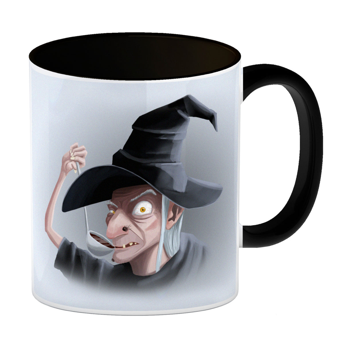 Kaffeebecher mit lustigem Motiv und Spruch - Auch Hexen brauchen Kaffee -