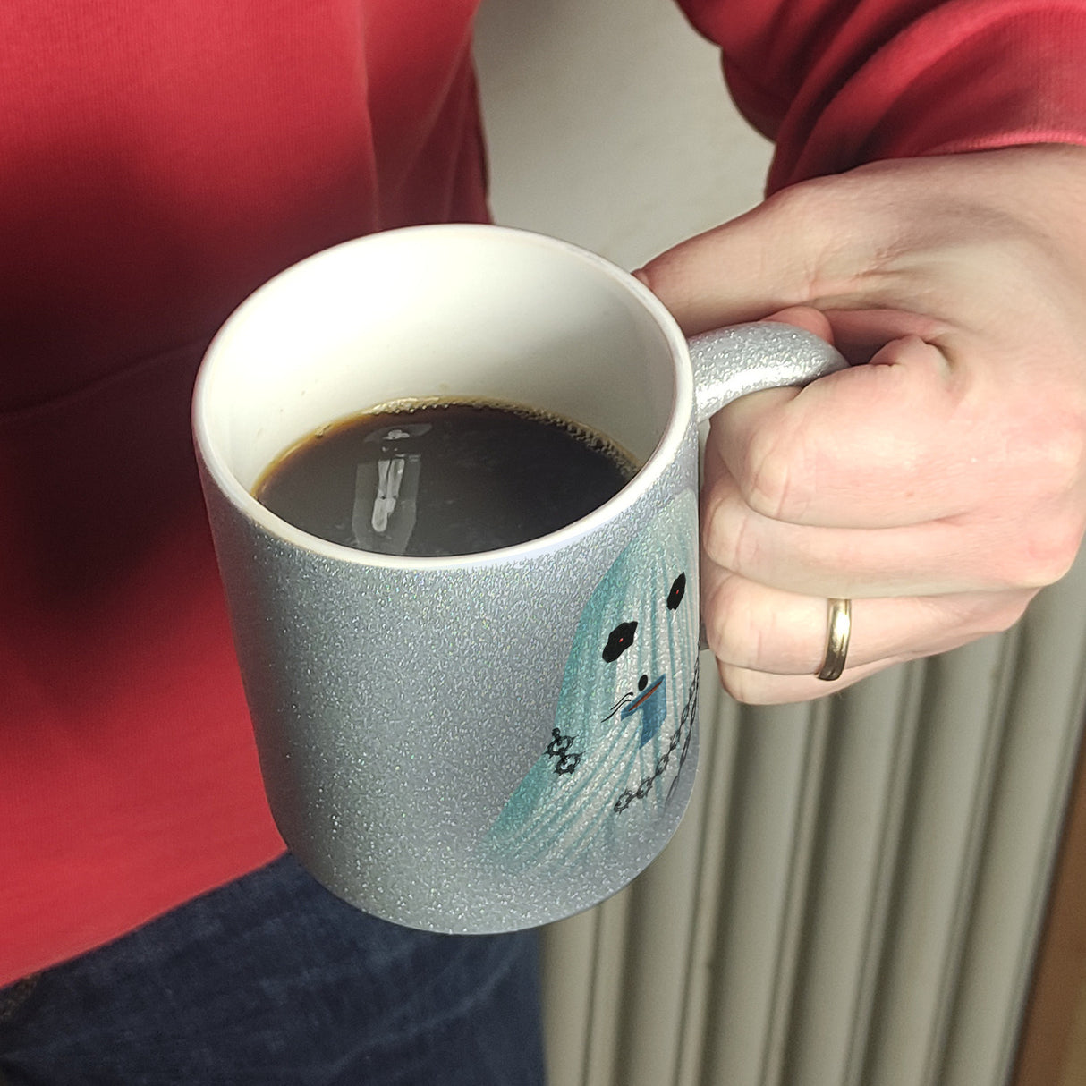 Kaffeebecher mit lustigem Motiv und Spruch - Auch Geister brauchen Kaffee -