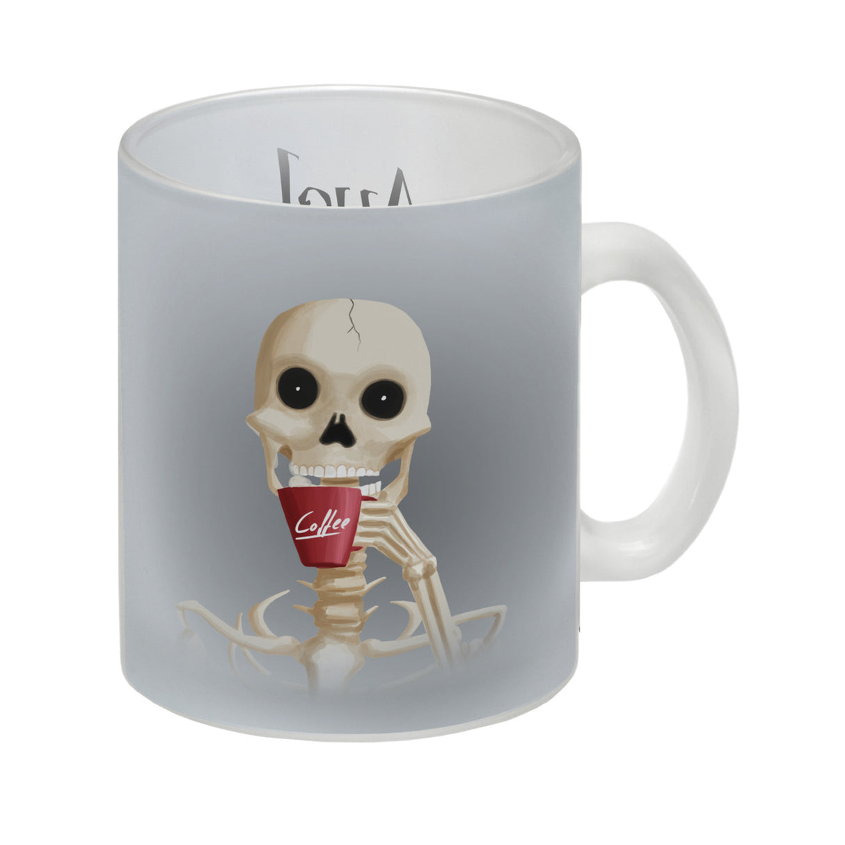 Kaffeebecher mit lustigem Motiv und Spruch - Auch Skelette brauchen Kaffee -