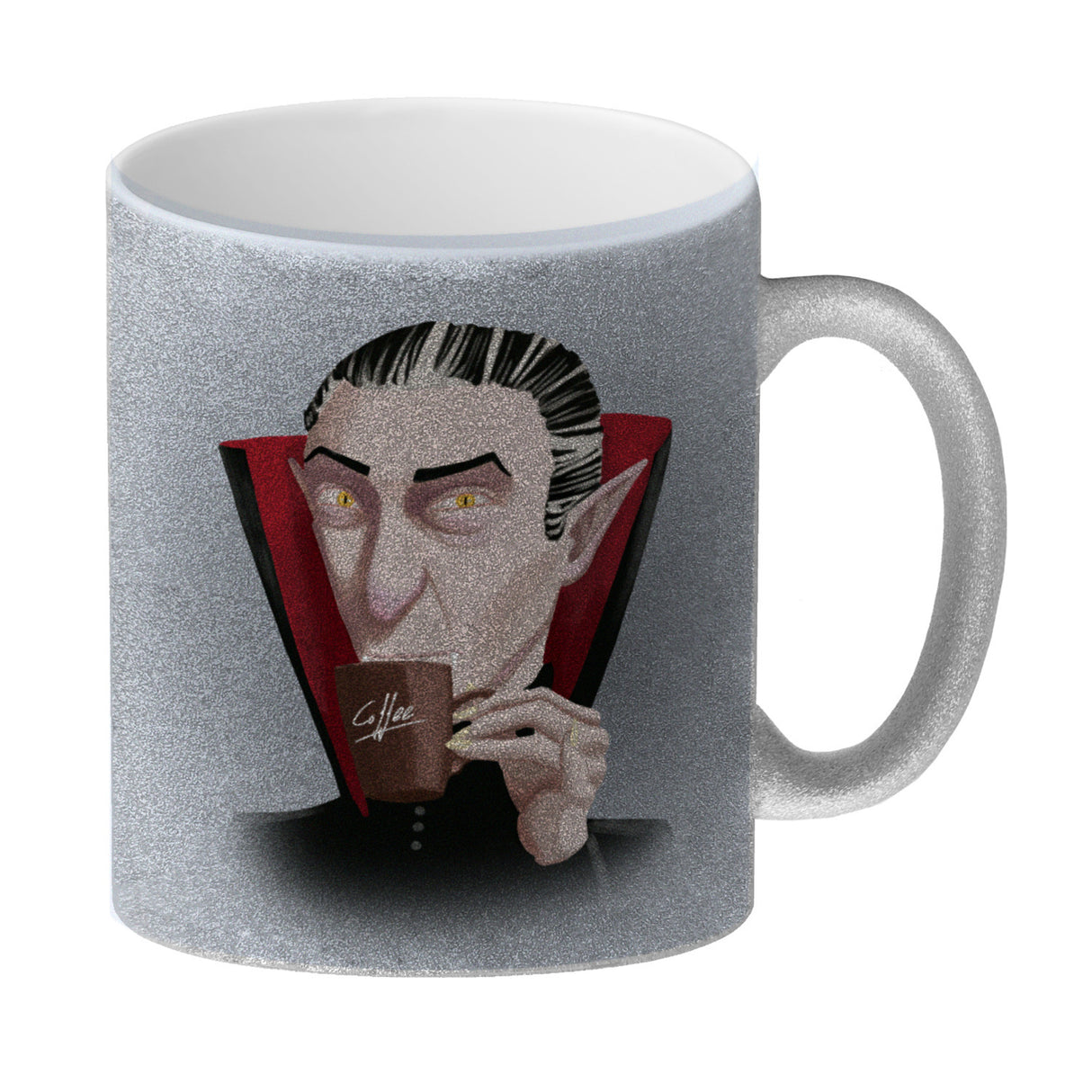 Kaffeebecher mit lustigem Motiv und Spruch - Auch Vampire brauchen Kaffee -