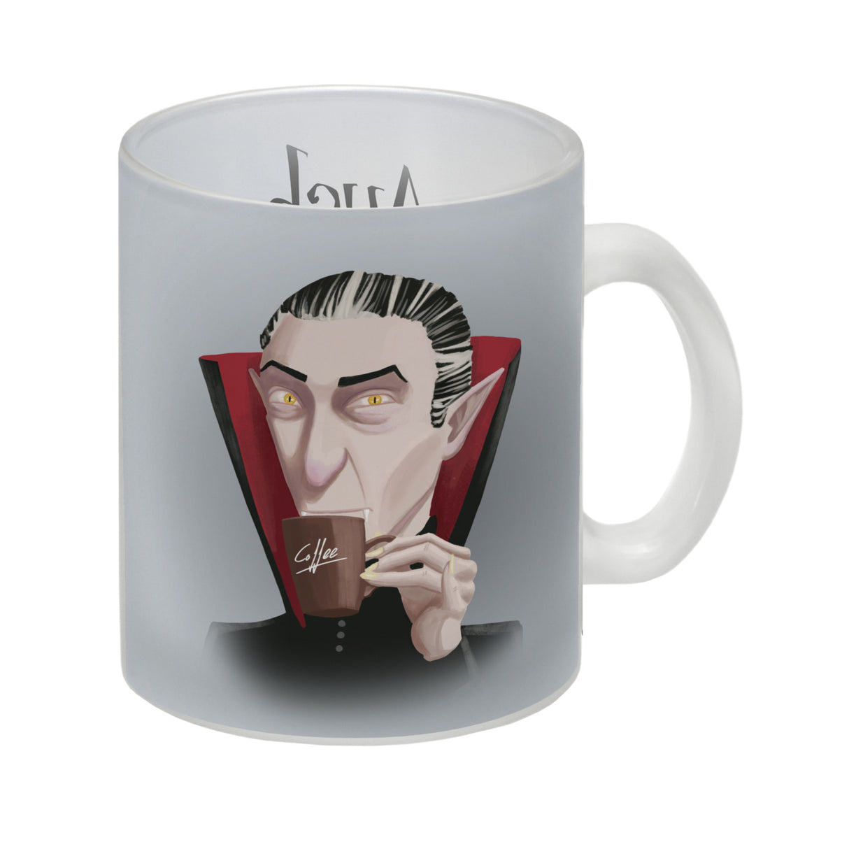 Kaffeebecher mit lustigem Motiv und Spruch - Auch Vampire brauchen Kaffee -