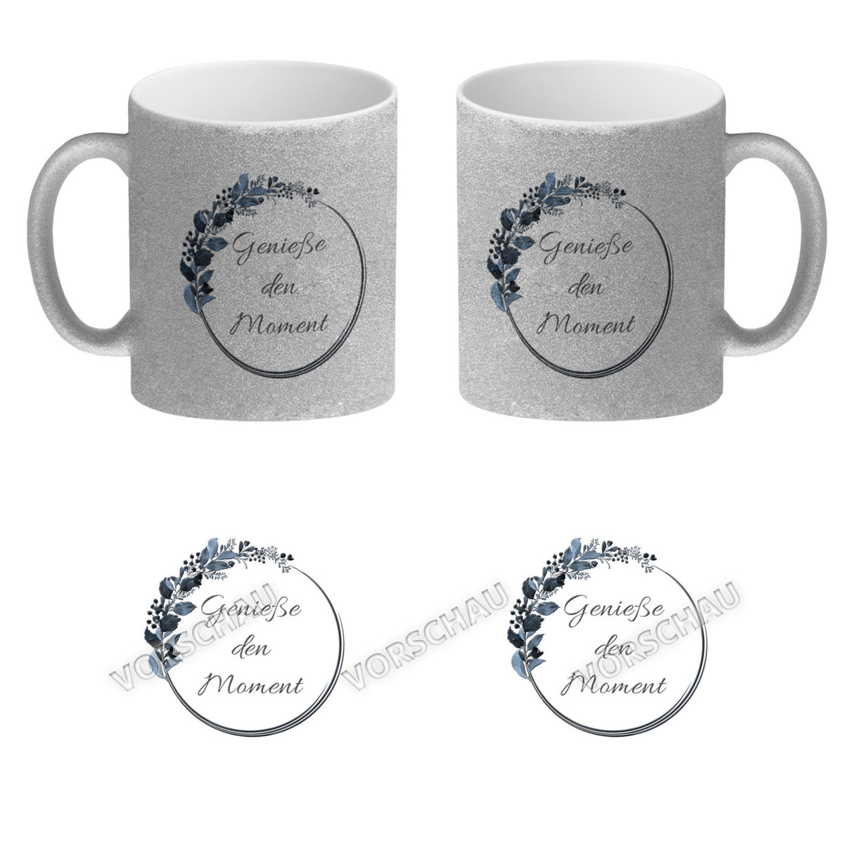Schön, dass du da bist! Kaffeebecher mit Blumenkranz herrlich wunderbar Kaffeepott Trinkschale edel Gebinde Bukett Strauß Blumen Bouquet Spruch Slogan Sinnspruch Lebensregel