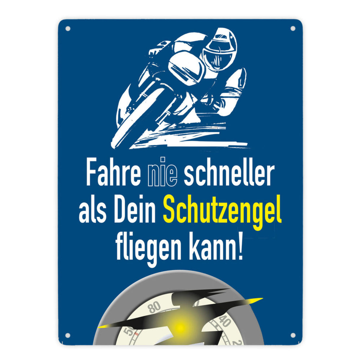 Motorrad-Fahrer Schild zum Thema Motorrad und Schutzengel