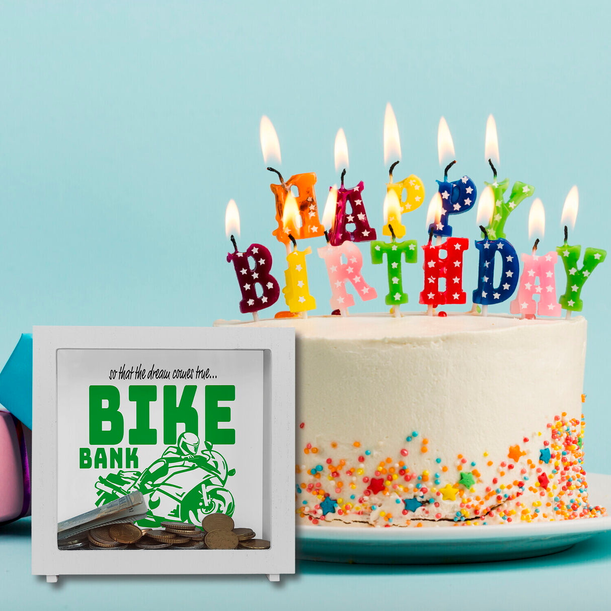 Bike Bank Spardose zum Thema Motorradkauf und Motorrad fahren