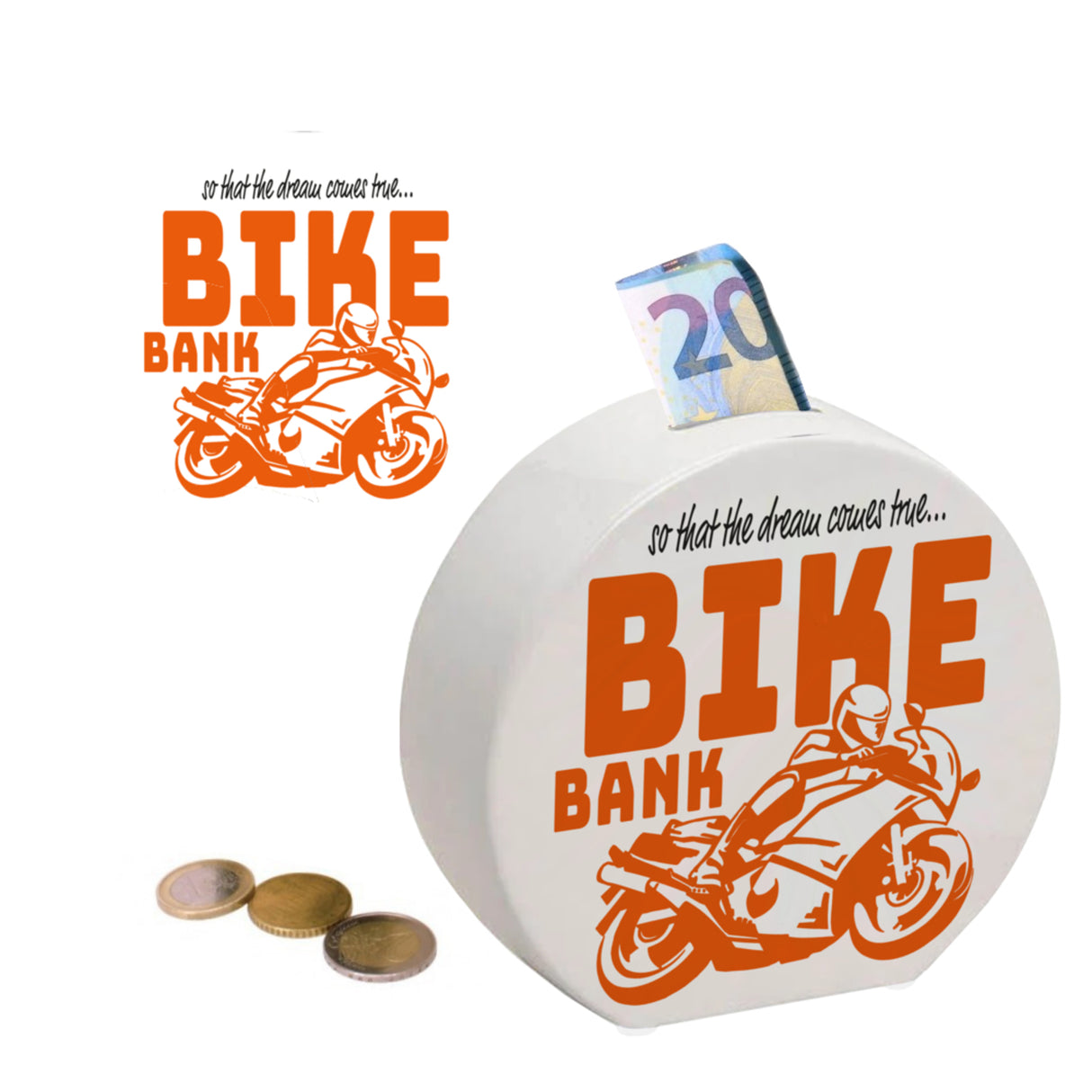 Bike Bank Spardose zum Thema Motorradkauf und Motorrad fahren